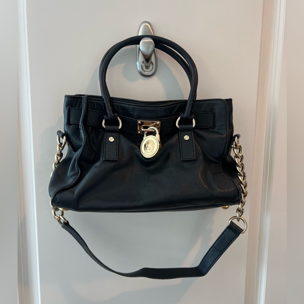 Michael Kors Black Leather Handbag - Picture 1 of 15